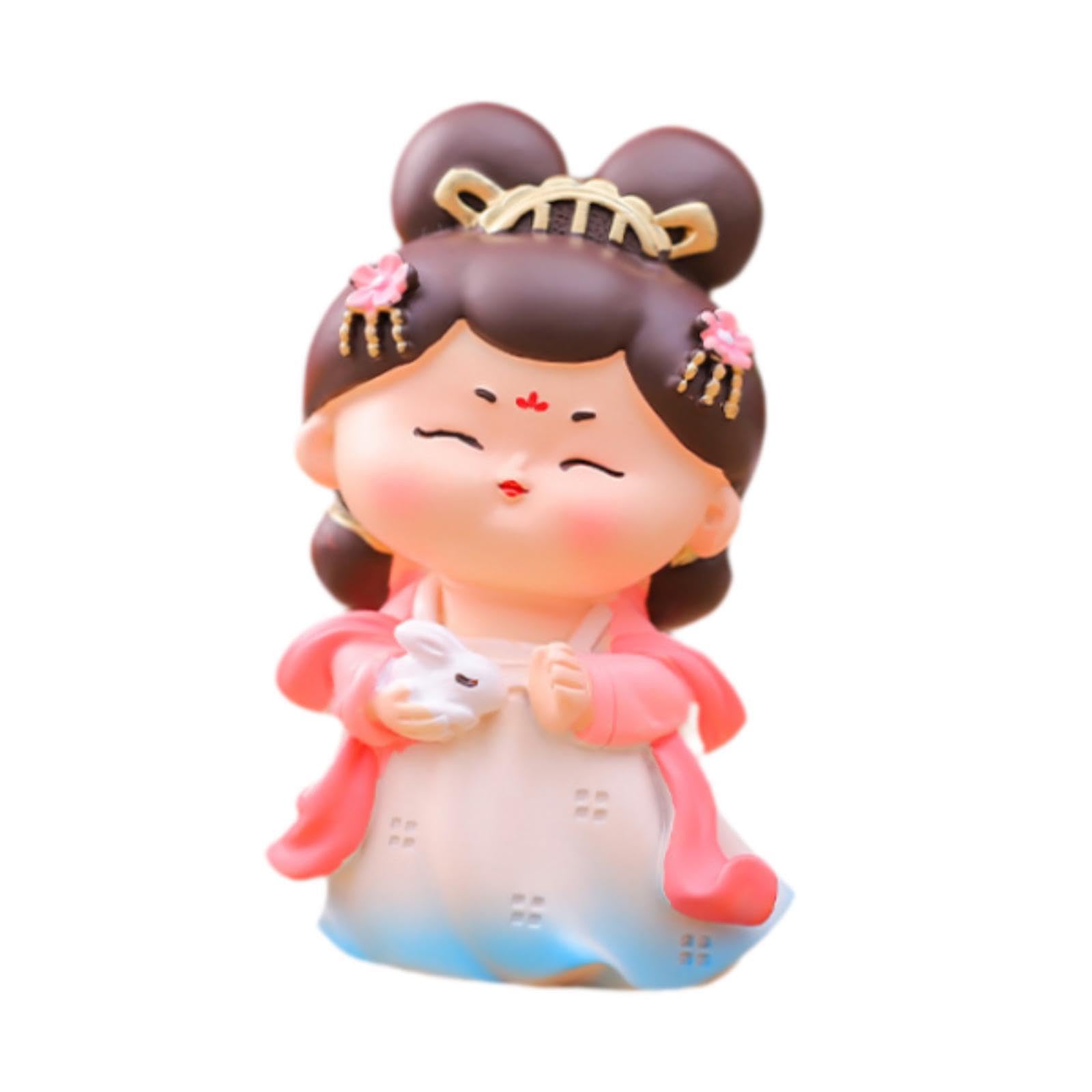 Enakshi Chinese Tang Girl Figurine Doll Resin Sculpture for